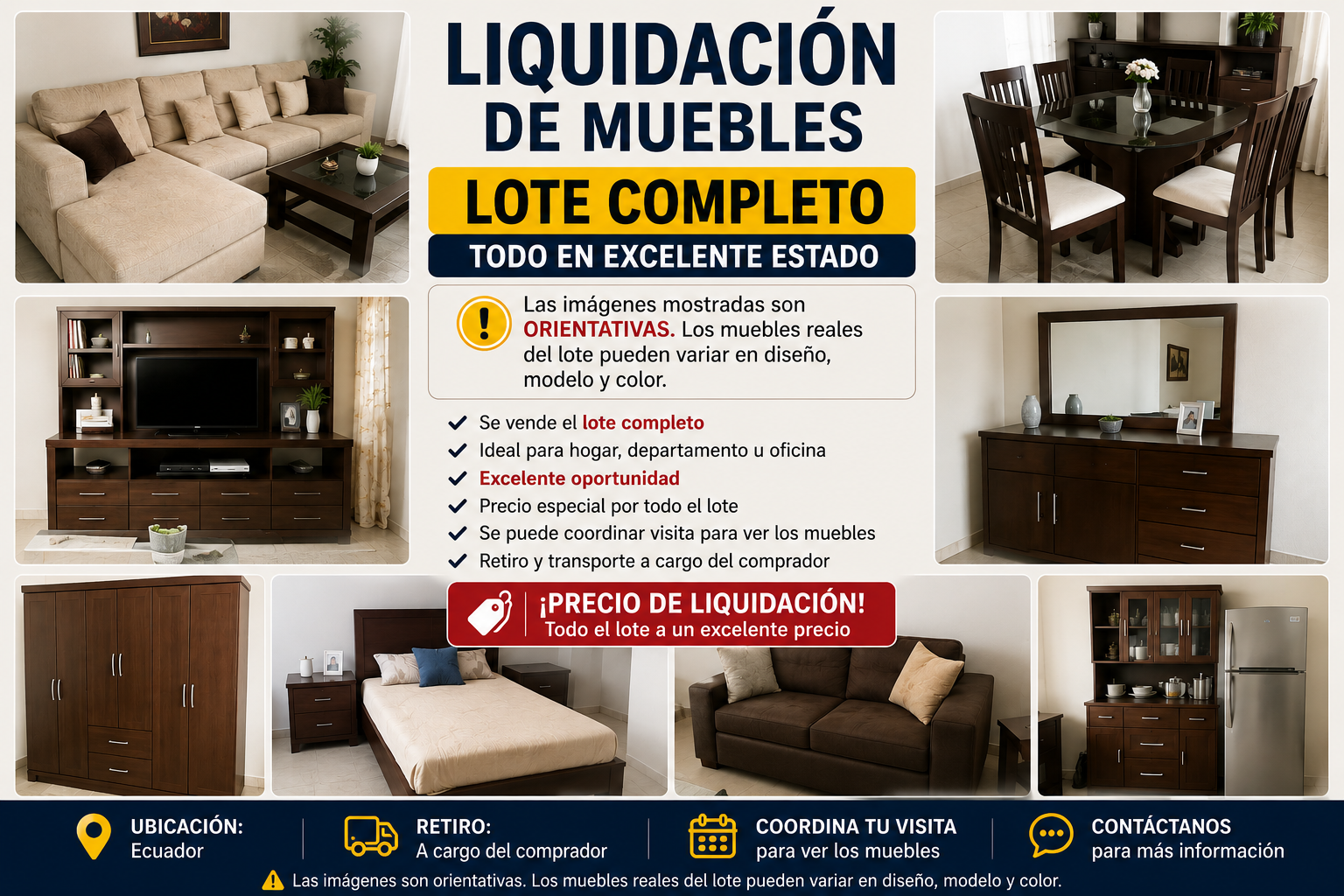 Liquidación de muebles - se vende el lote completo